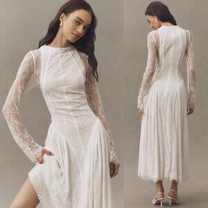 NWT Hansen & Gretel Violetta Lace Maxi Dress in White Ivory - XS